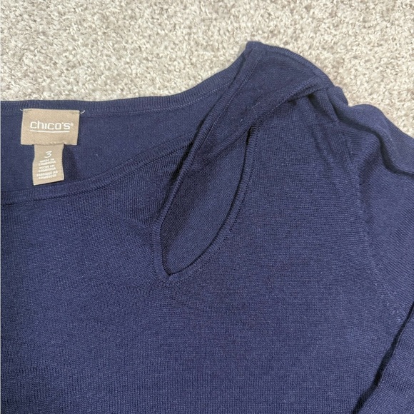 2 piece set -  NWT Chico’s Navy & Black 3/4 knit Sleeve e  – Size 3XL/16 - Picture 2 of 8